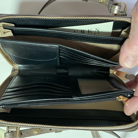 NWT LAUREN RALPH LAUREN WHITBY MULTI CROSSBODY SILVER MINK - Picture 3 of 8